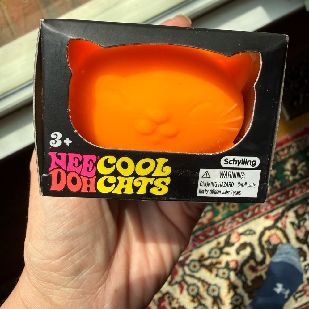 NeeDoh Cool Cats Orange Cat Squeeze Toy - Stress Relief Fidget